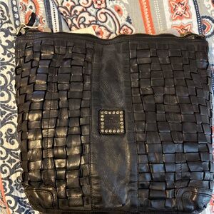 Campomaggi Woven Black Shoulder Bag